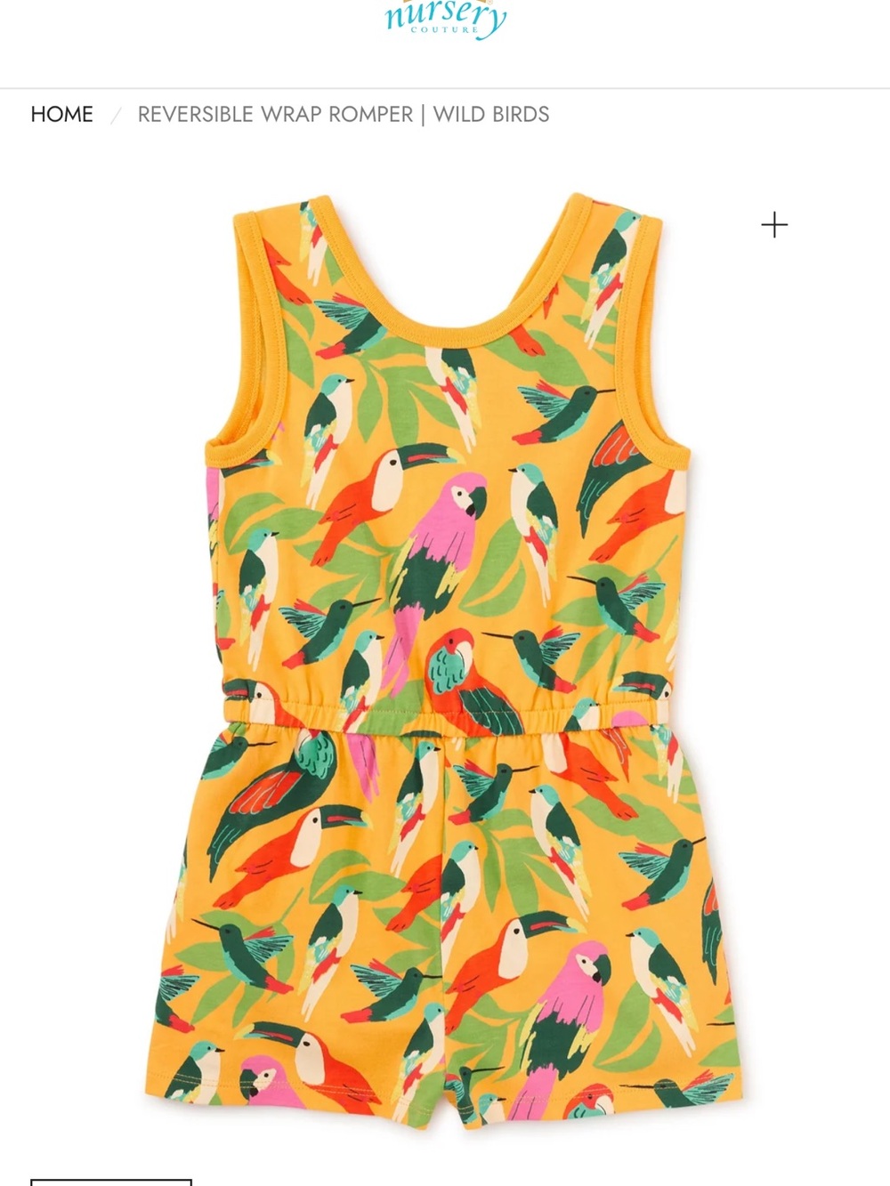 Tea Collection Wild Birds Reversible Wrap Romper